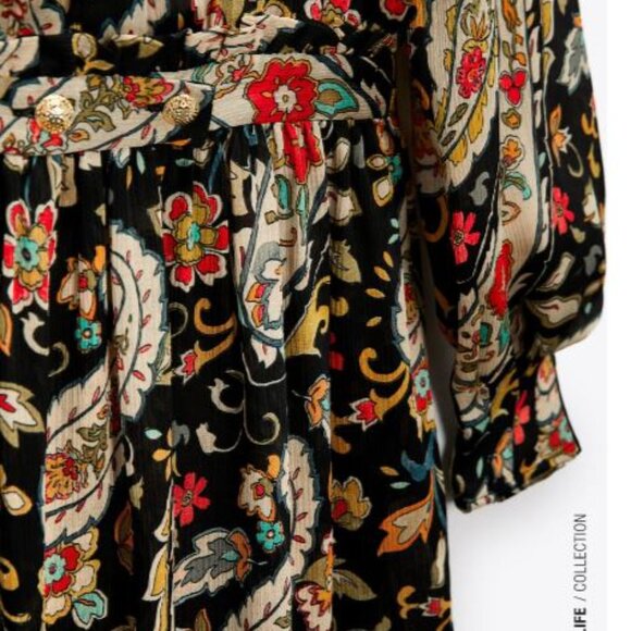 BRAND NEW ZARA COLLECTION PRINTED SHORT DRESS MULTICOLORED - Picture 7 of 7